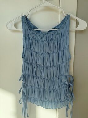 Isalis Hermosa Smocked Top in Baby Blue